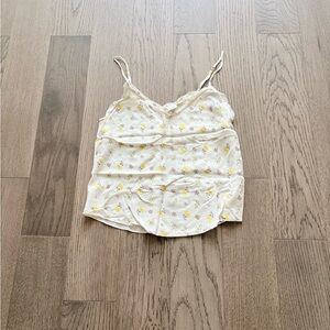 Wilfred Cream Floral Lace-Trim Cami Top